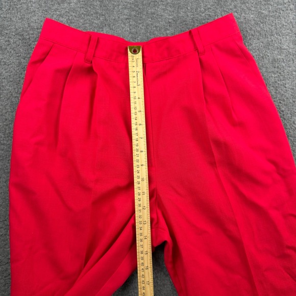 Sag Harbor Vintage Red High Waisted Pleated Straight Leg Dress Pants Womens 14 - Picture 8 of 10